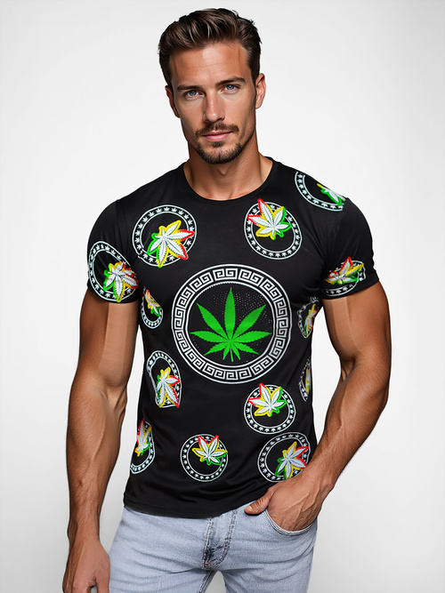 Juodi vyriški marškinėliai OZONEE O/T135/3Z