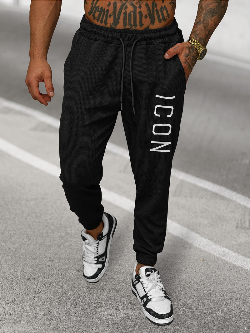 Juoda vyriškos sportinės kelnės OZONEE O/D9125Z