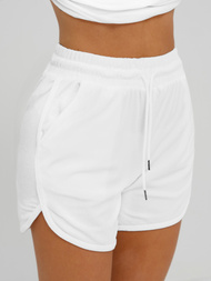 Baltas moteriškas veliūrinis sportinis kostiumas OZONEE JS/35C1717/1