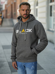 Grafitinis vyriškas džemperis su gobtuvu OZONEE JS/8B1756/5