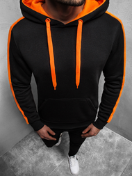 Juodai-Oranžinis džemperis su gobtuvu OZONEE JS/2012Z