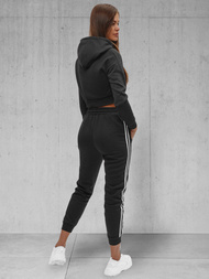Juodas moteriškas sportinis dviejų dalių kostiumas OZONEE JS/8C67/3Z