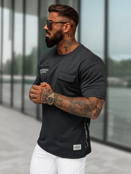 Juodi vyriški marškinėliai OZONEE O/QQ1530