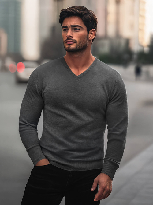 Grafitinis vyriškas megztinis OZONEE NB/MMB601/3Z