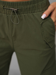 Rusvai žalsvos moteriškos kelnės OZONEE O/TT00393