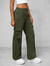 Rusvai žalsvos moteriškos kelnės OZONEE O/TT00393