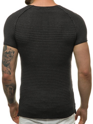 Grafitinė vyriška palaidinė trumpomis rankovėmis OZONEE L/2297