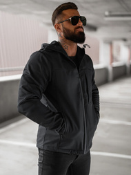 Juodi vyriška softshelte striukė OZONEE JS/27B6523/3Z