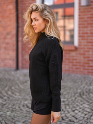 Juodas moteriškas megztinis OZONEE JS/53B5201/3