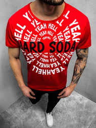 Raudoni vyriški marškinėliai OZONEE JS/KS1948Z