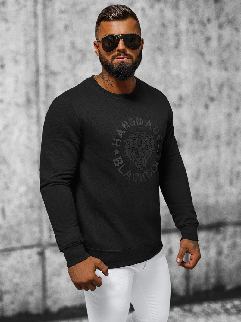 Juodas vyriškas džemperis OZONEE NB/MF2008