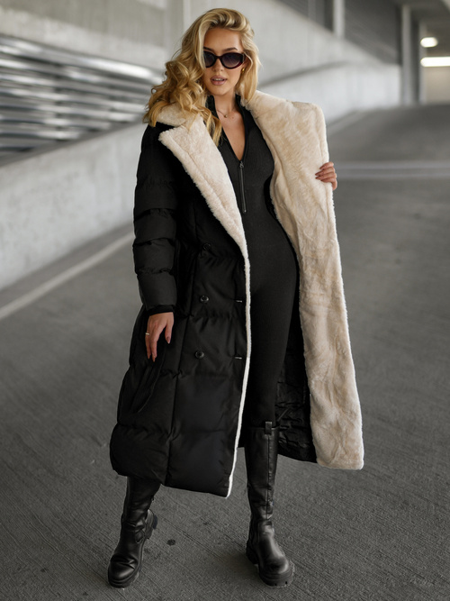 Juodai-baltas moteriška striukė OZONEE JS/16M9168/392B