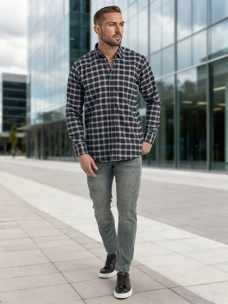 Granatinė vyriški marškiniai OZONEE V/V173