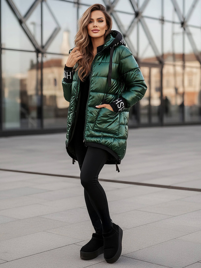 Žalia moteriška striukė OZONEE JS/5M3188/238Z