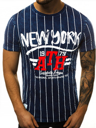 Tamsiai mėlyni vyriški marškinėliai OZONEE HFM/017