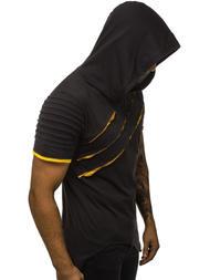 Juodai-Geltoni vyriški marškinėliai su gobtuvu OZONEE O/1187XZ