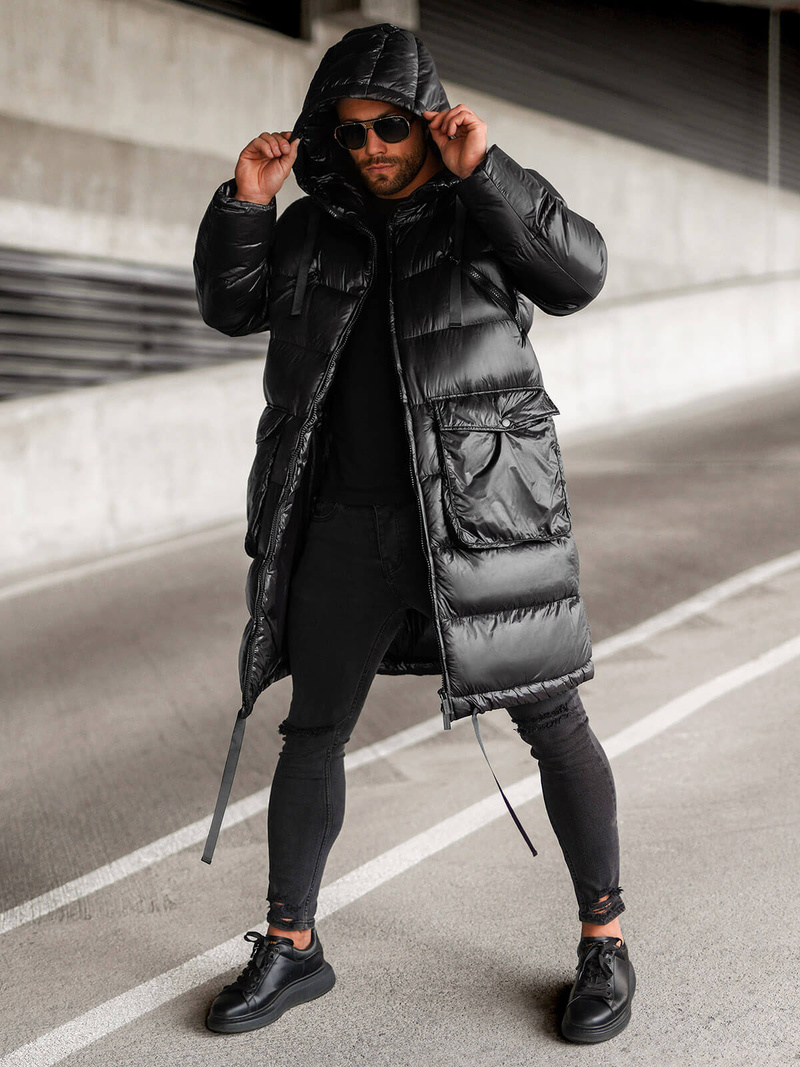 Juodas vyriška žieminė striukė OZONEE O/M3205Z