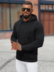 Juodas vyriškas džemperis su gobtuvu OZONEE NB/MF2012