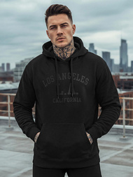 Juoda vyriškas džemperis su gobtuvu OZONEE JS/8B1972/3