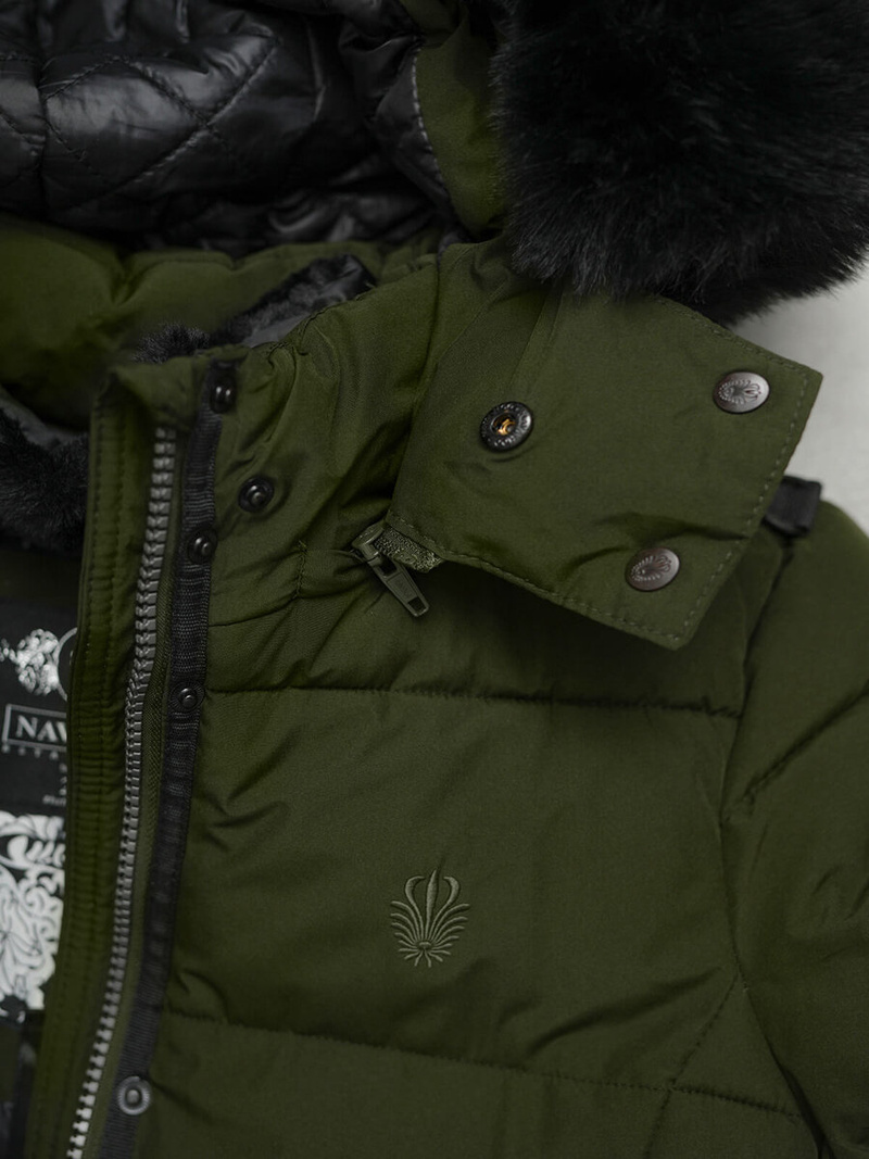 Rusvai žalsva moteriška striukė OZONEE O/W377Z