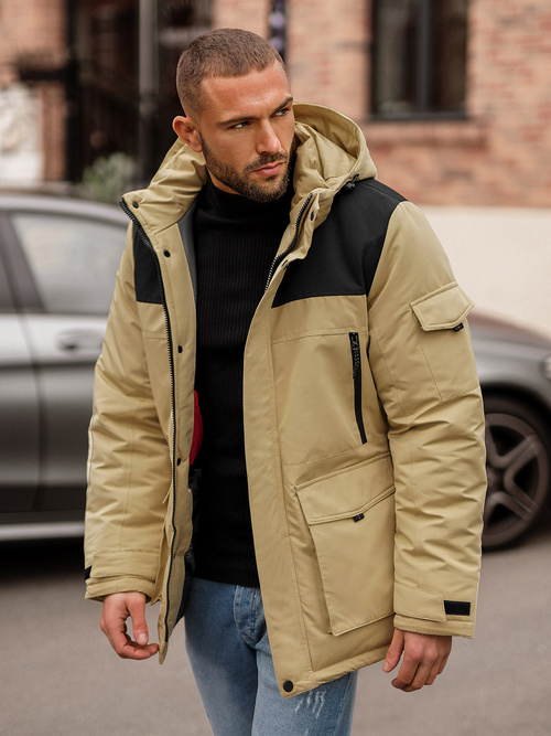 Smėlinis vyriška žieminė striukė OZONEE JS/22M322/62Z