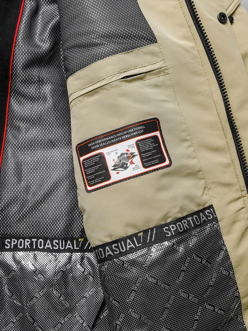 Smėlinis vyriška žieminė striukė OZONEE JS/22M322/62