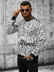 Baltas vyriškas džemperis OZONEE JS/8B1131/1