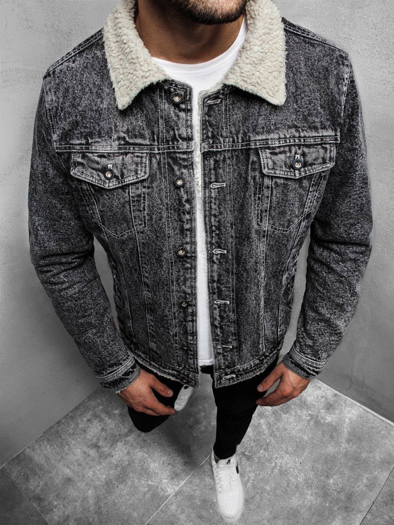 Juoda vyriška džinso striukė OZONEE JB/JP1160Z