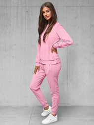 Pudrinis rožinis moteriškas veliūrinis sportinis kostiumas OZONEE O/8C1173/38Z