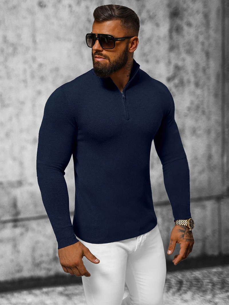 Granatinis vyriškas megztinis OZONEE NB/MM6007/6Z