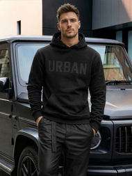 Juoda vyriškas džemperis su gobtuvu OZONEE JS/8B1990/3