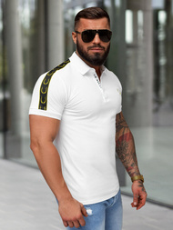 Balta vyriški polo marškinėliai OZONEE O/QQ1337