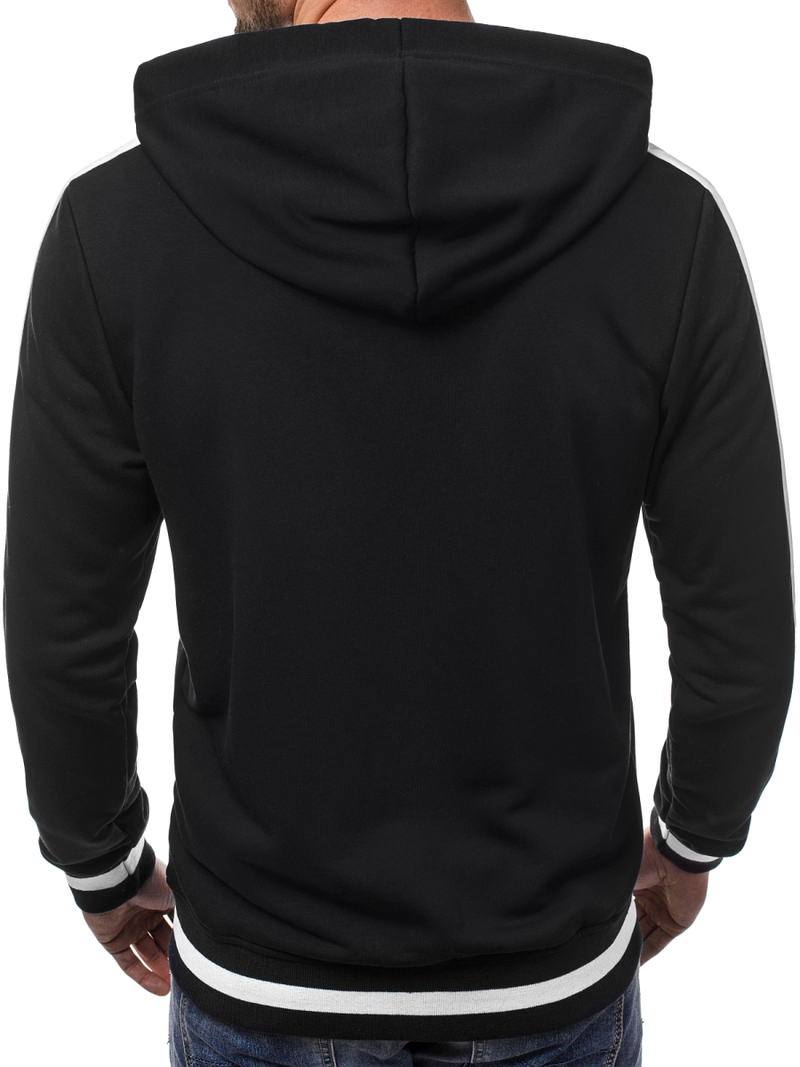 Juodas vyriškas džemperis su gobtuvu OZONEE A/1009Z