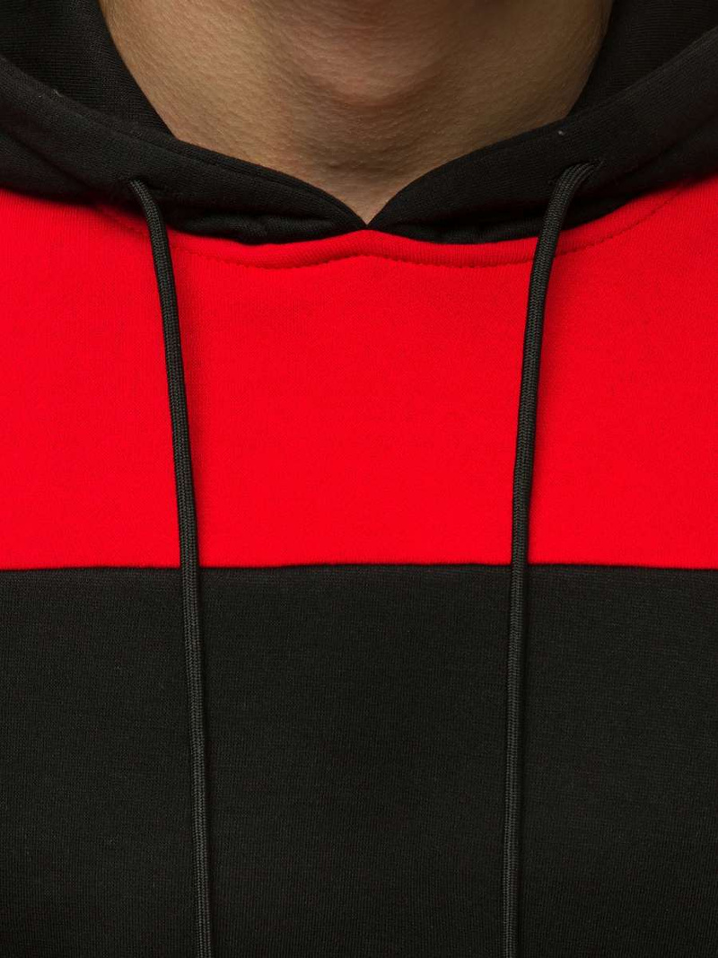 Juodas vyriškas džemperis su gobtuvu OZONEE JS/KS2168