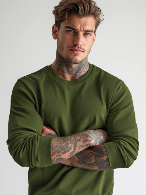 Rusvai žalsva vyriškas džemperis OZONEE JS/2001-10Z