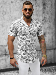 Balta vyriški marškiniai trumpomis rankovėmis OZONEE E/1400/621