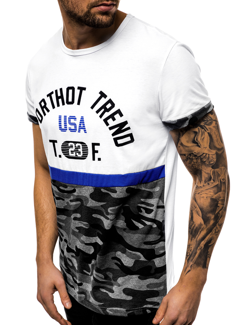 Balti vyriški marškinėliai OZONEE JS/SS10983