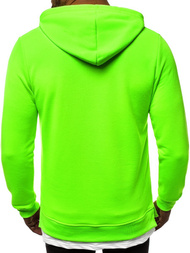 Žaliai-Neoninis vyriškas džemperis su gobtuvu OZONEE MACH/3120