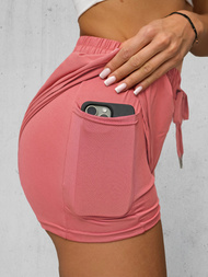 Tamsiai-koralo spalvos moteriški sportiniai šortai OZONEE JS/XY24015S