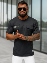 Juodi vyriški marškinėliai OZONEE O/QQ1530