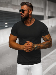 Juodi vyriški marškinėliai OZONEE JS/712007Z 