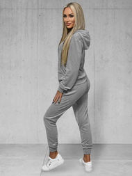 Pilkas moteriškas veliūrinis sportinis kostiumas OZONEE JS/8C1176/2