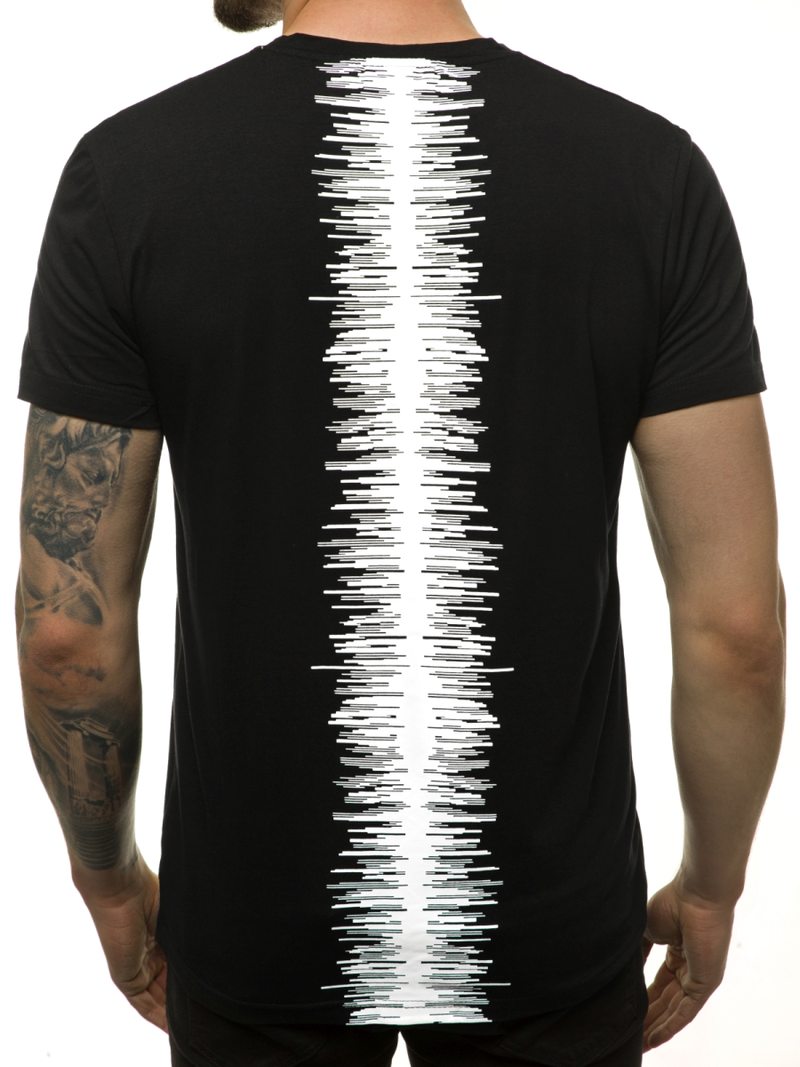 Juodi vyriški marškinėliai OZONEE JS/M18323