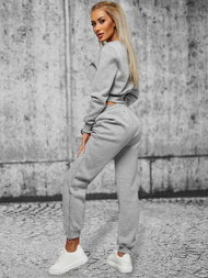 Pilkas moteriškas sportinis dviejų dalių kostiumas OZONEE JS/8C78/2