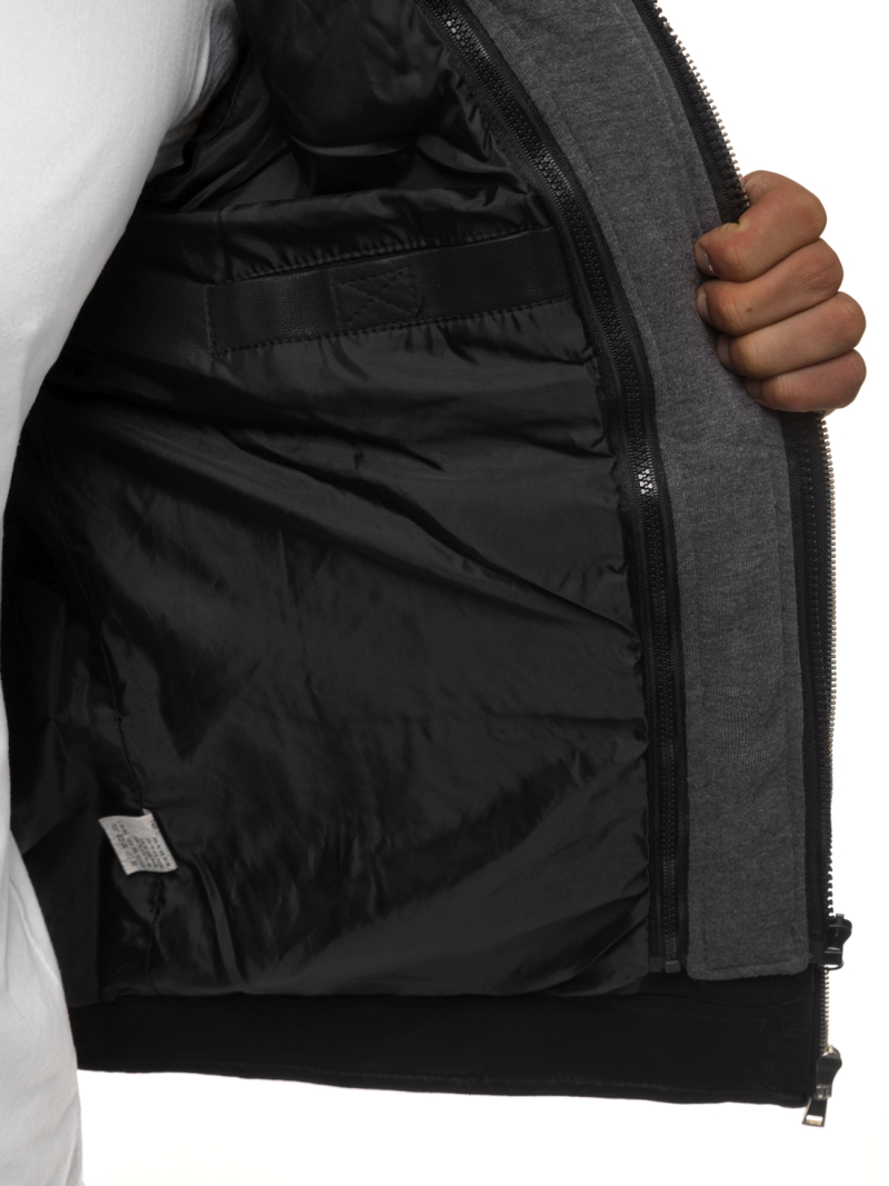 Juoda vyriška odinė striukė OZONEE JB/JP1127