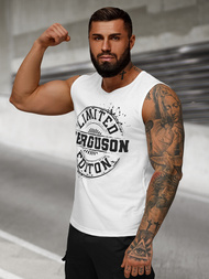 Balti vyriški berankoviai marškinėliai OZONEE JS/8B1725/1Z