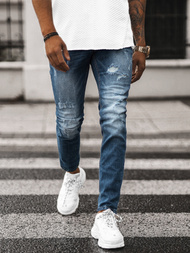 Mėlyni vyriškos stiliaus kelnės OZONEE NB/MP0005BZ