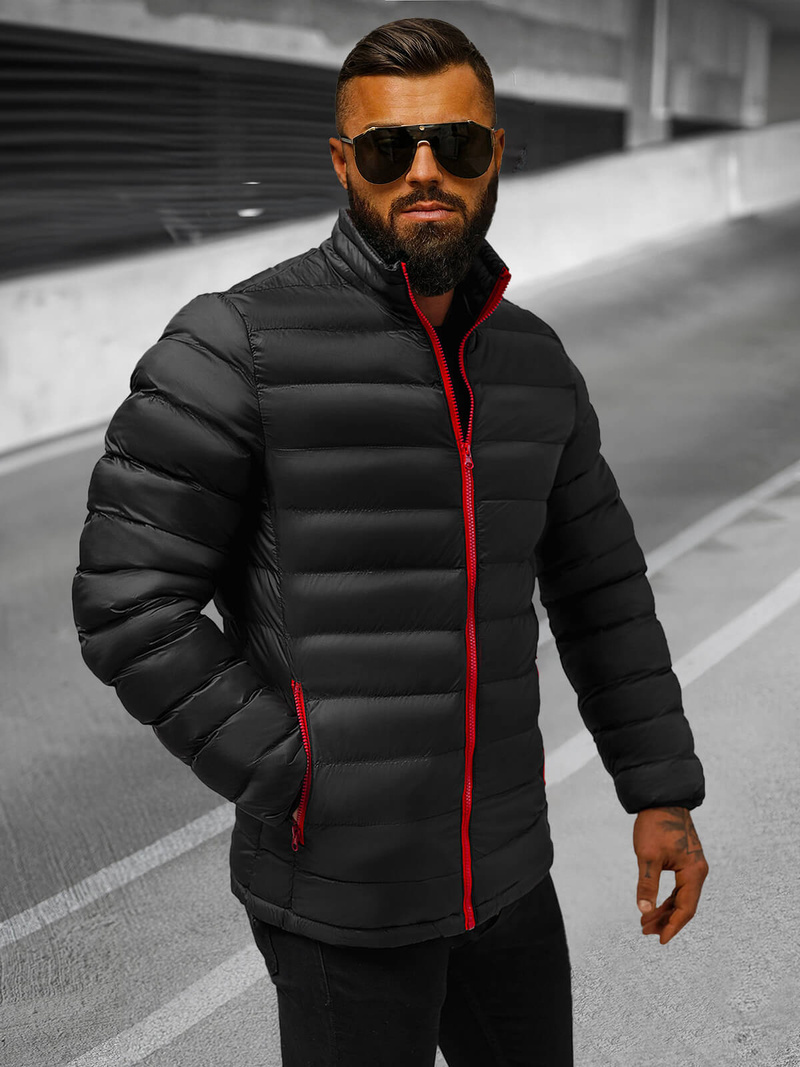 Pereinamojo laikotarpio juoda vyriška striukė/2 OZONEE JB/JP1111