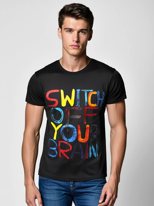 Juodi vyriški marškinėliai OZONEE O/T125/3Z