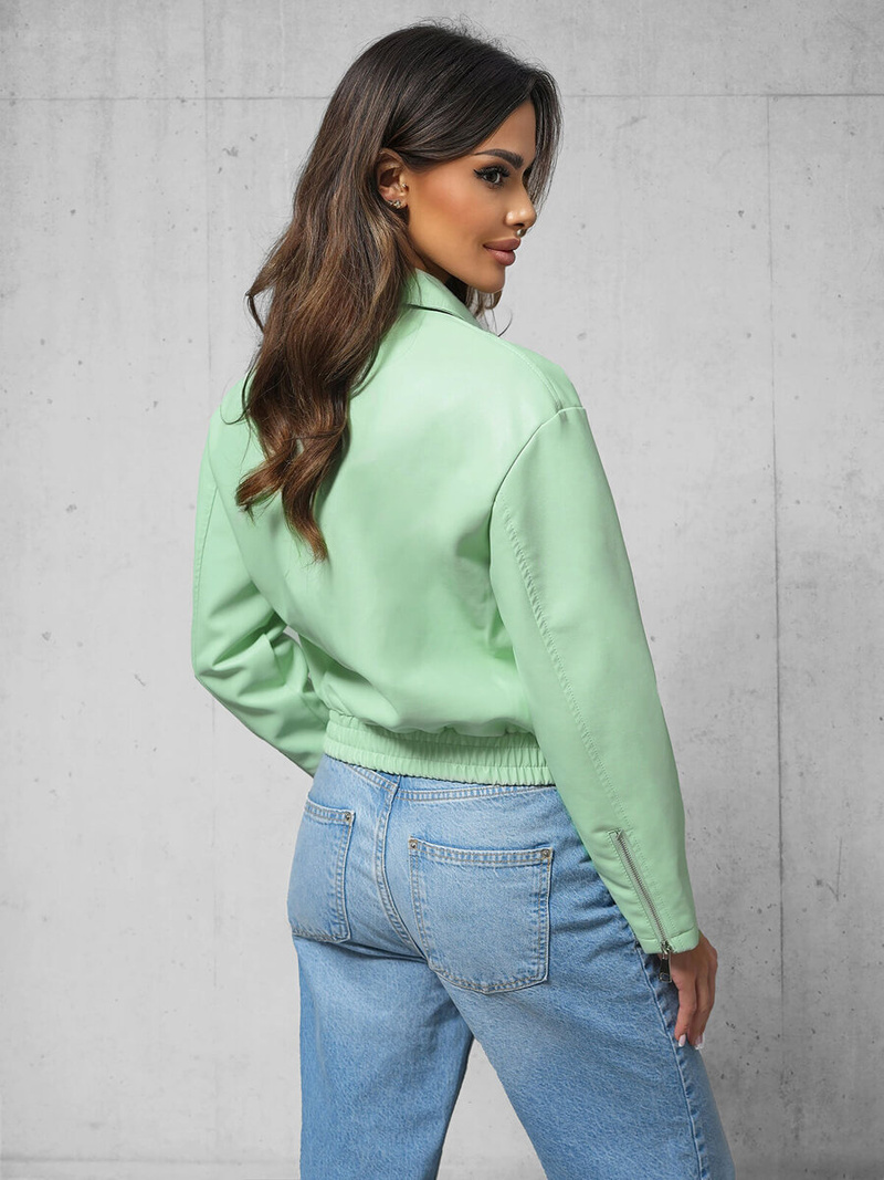 Mėtinė Moteriška Odinė Striukė OZONEE O/G116